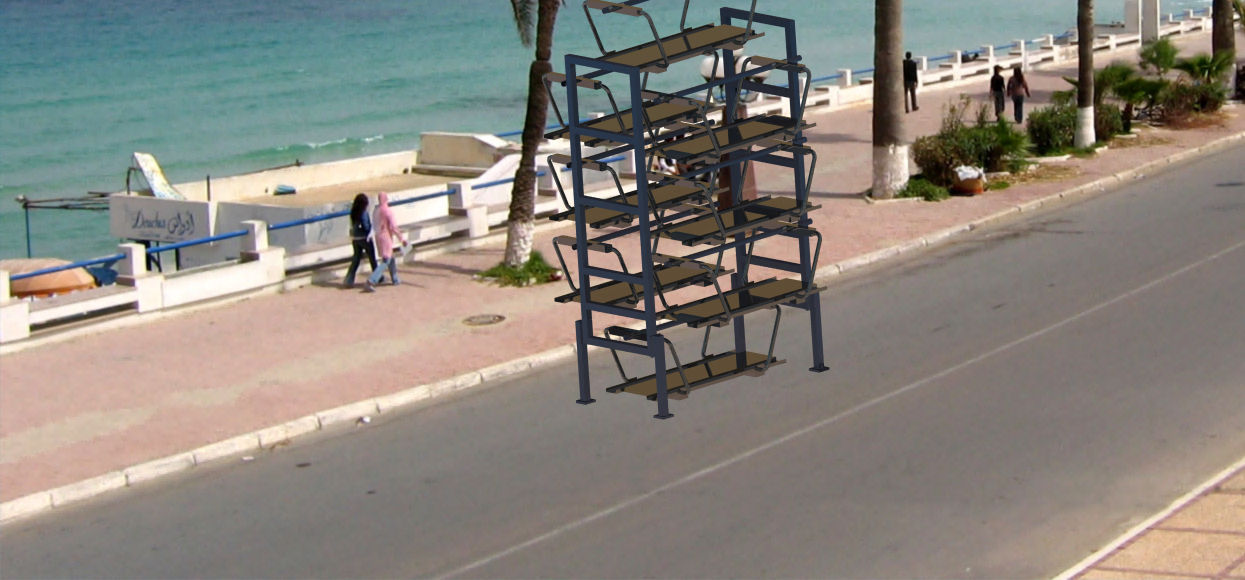 Parking car system for 8 Cars 3D model_10