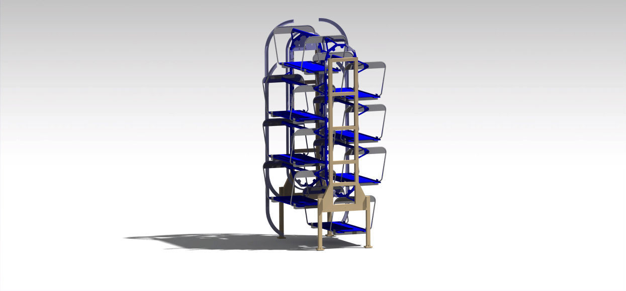 Parking car system for 8 Cars 3D model_5