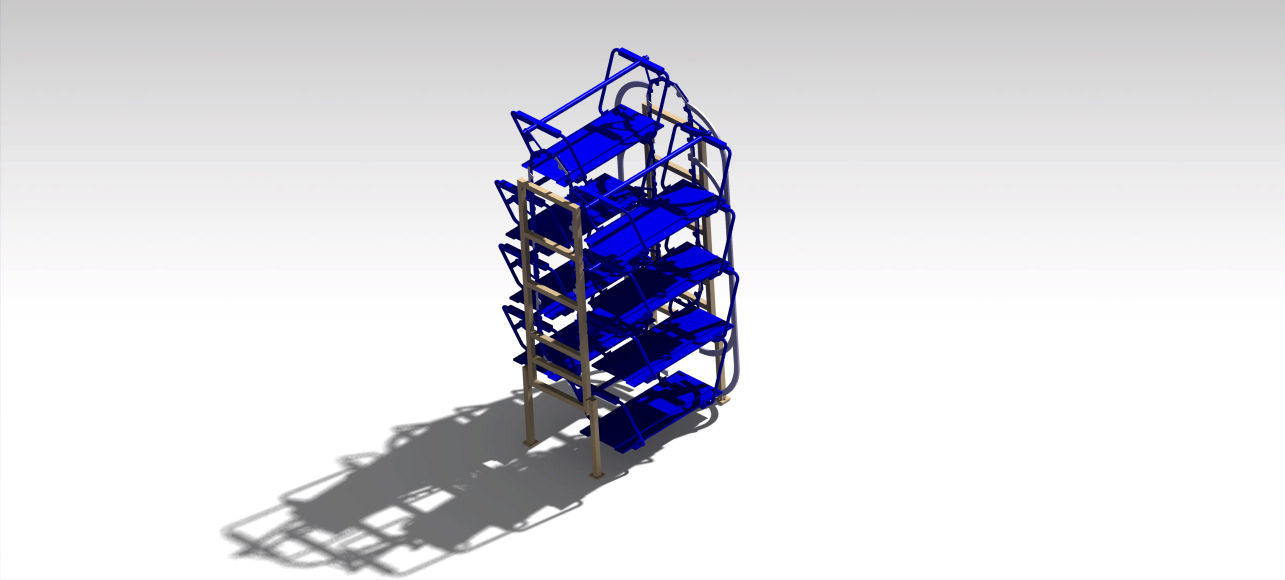 Parking car system for 8 Cars 3D model_2