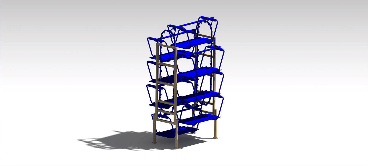 Parking car system for 8 Cars 3D model_3