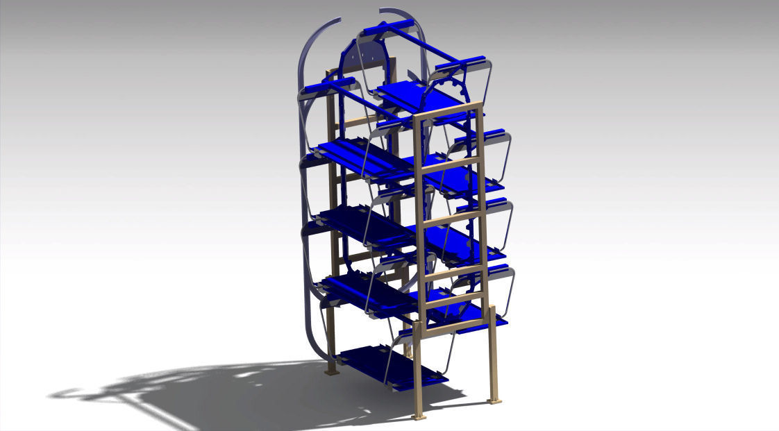 Parking car system for 8 Cars 3D model_4