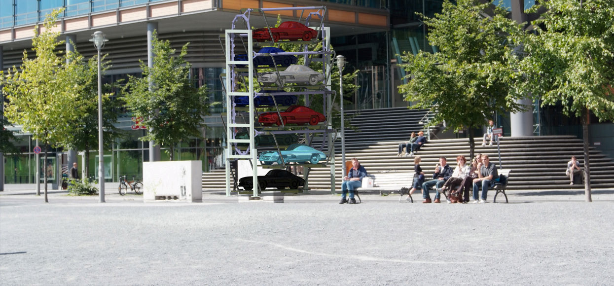 Parking car system for 8 Cars 3D model_11