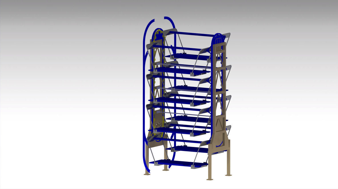 Parking car system for 8 Cars 3D model_6