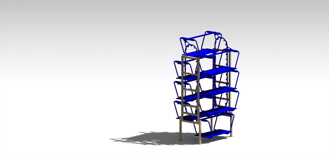 Parking car system for 8 Cars 3D model_1