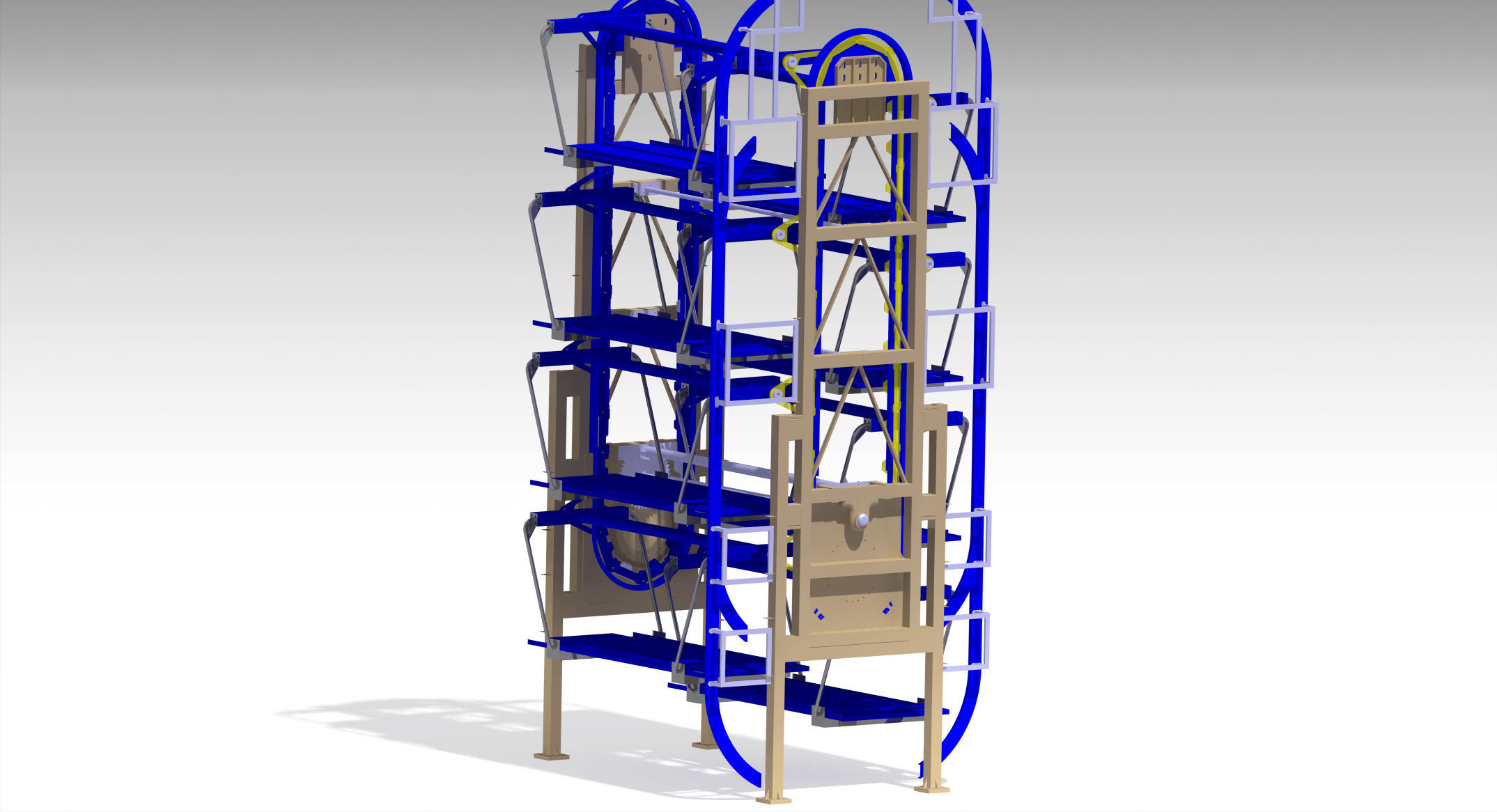 Parking car system for 8 Cars 3D model_12