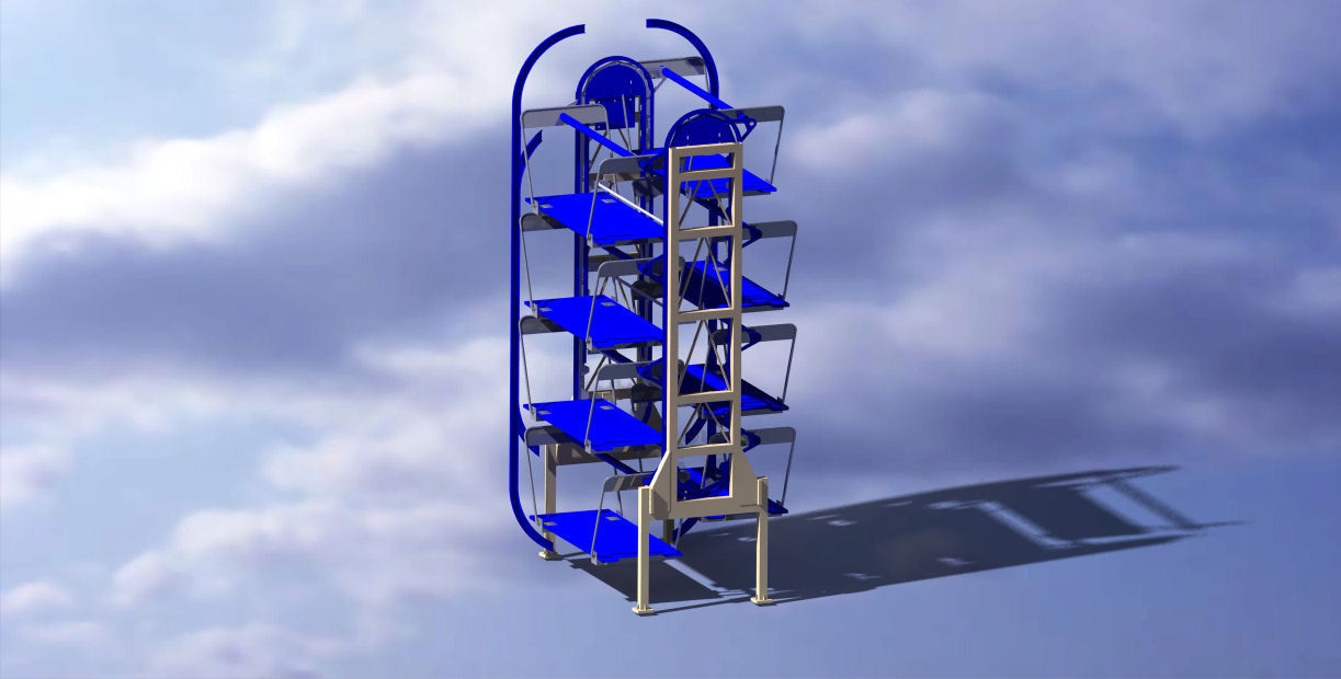 Parking car system for 8 Cars 3D model_13