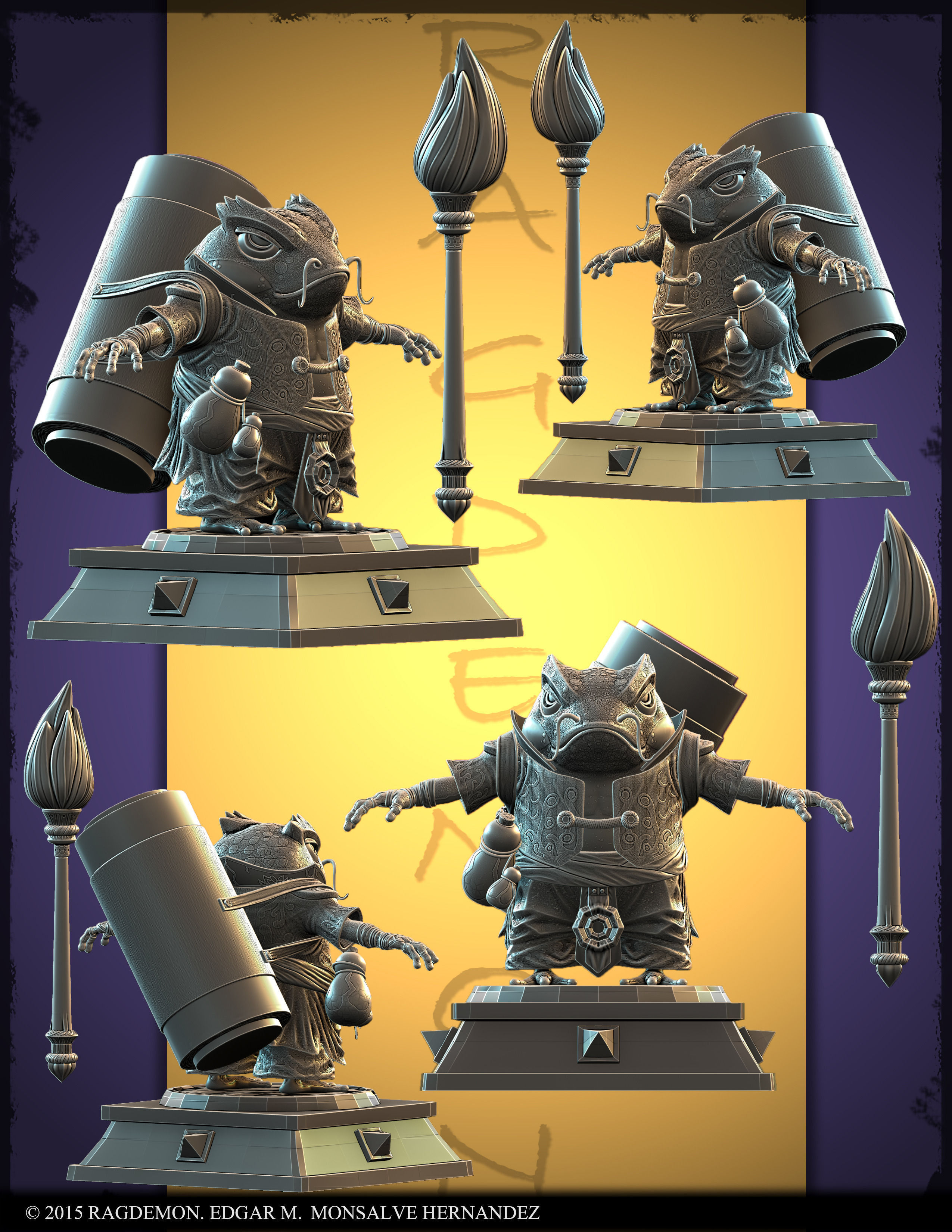 ROGA The drunken writer Low-poly 3D model_2