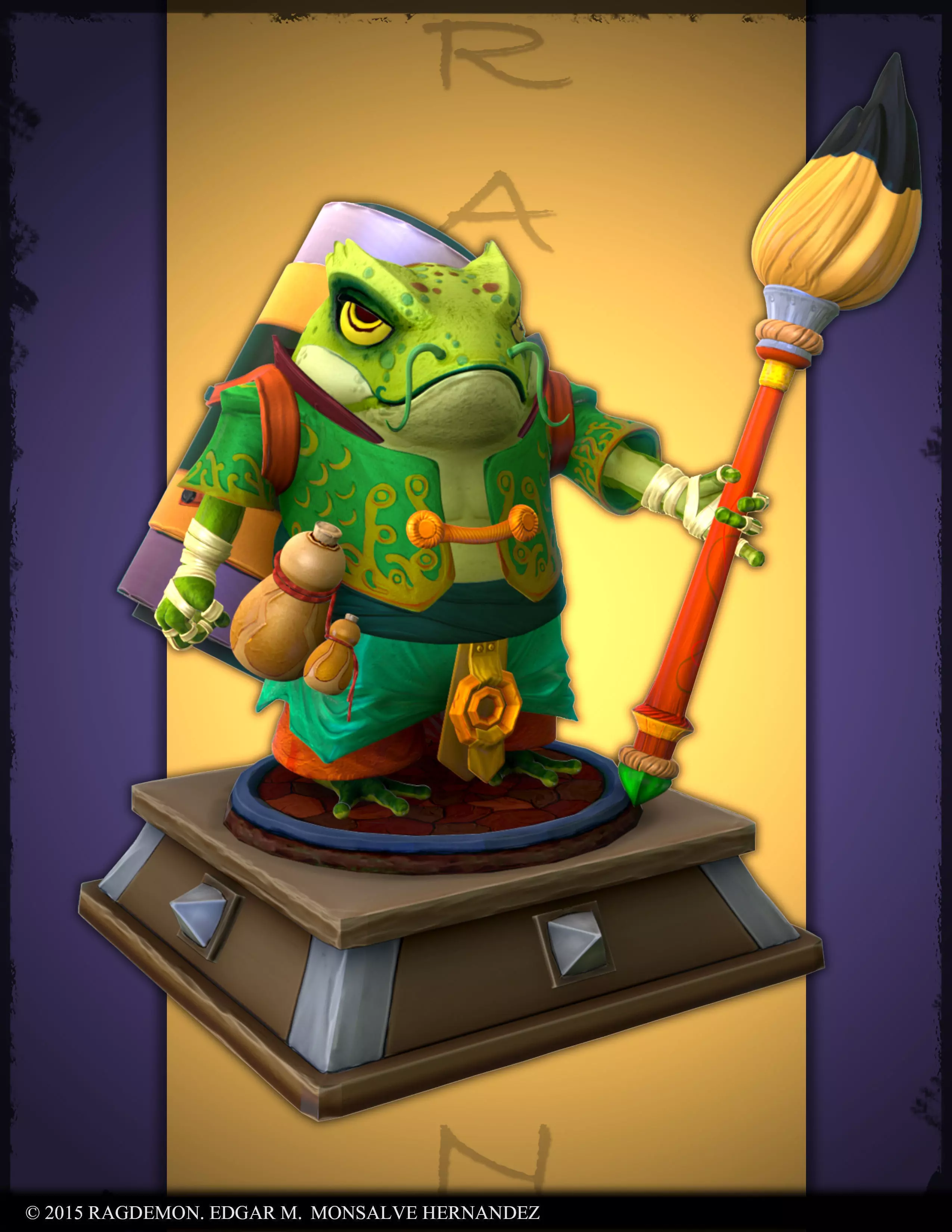 ROGA The drunken writer Low-poly 3D model_0