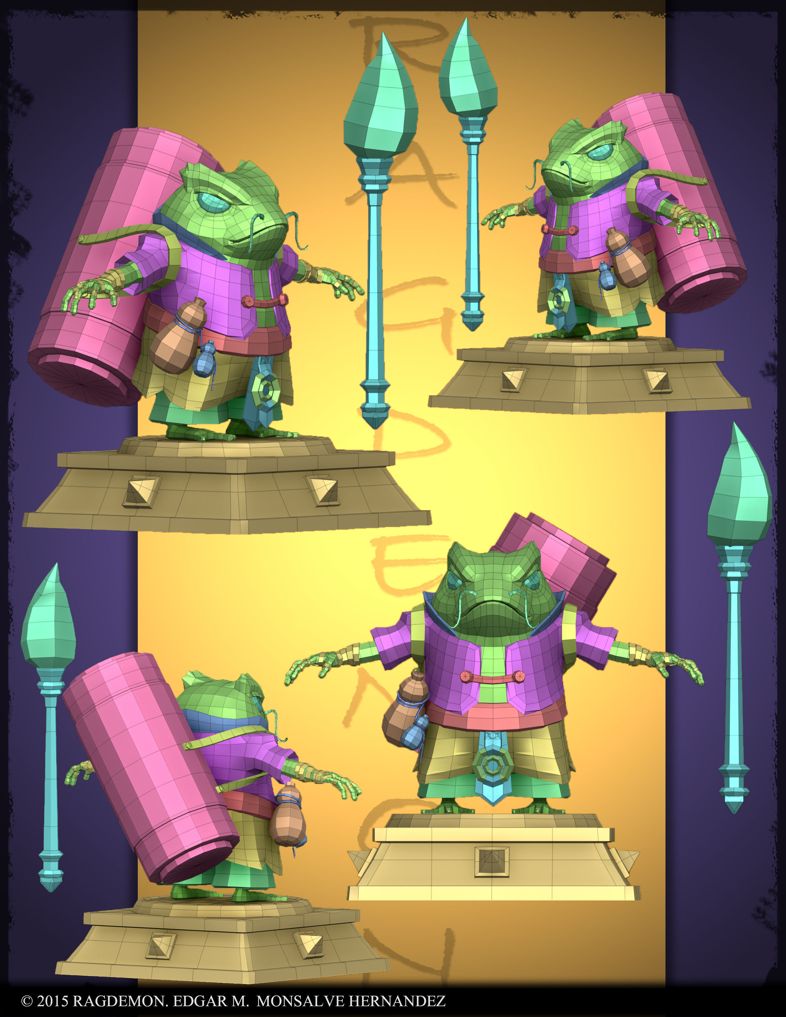 ROGA The drunken writer Low-poly 3D model_3