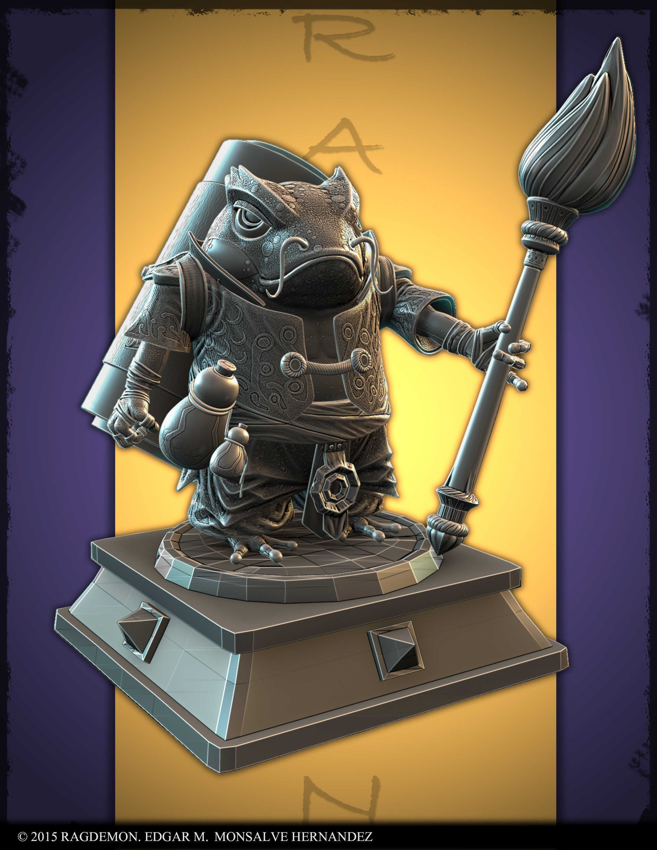 ROGA The drunken writer Low-poly 3D model_1