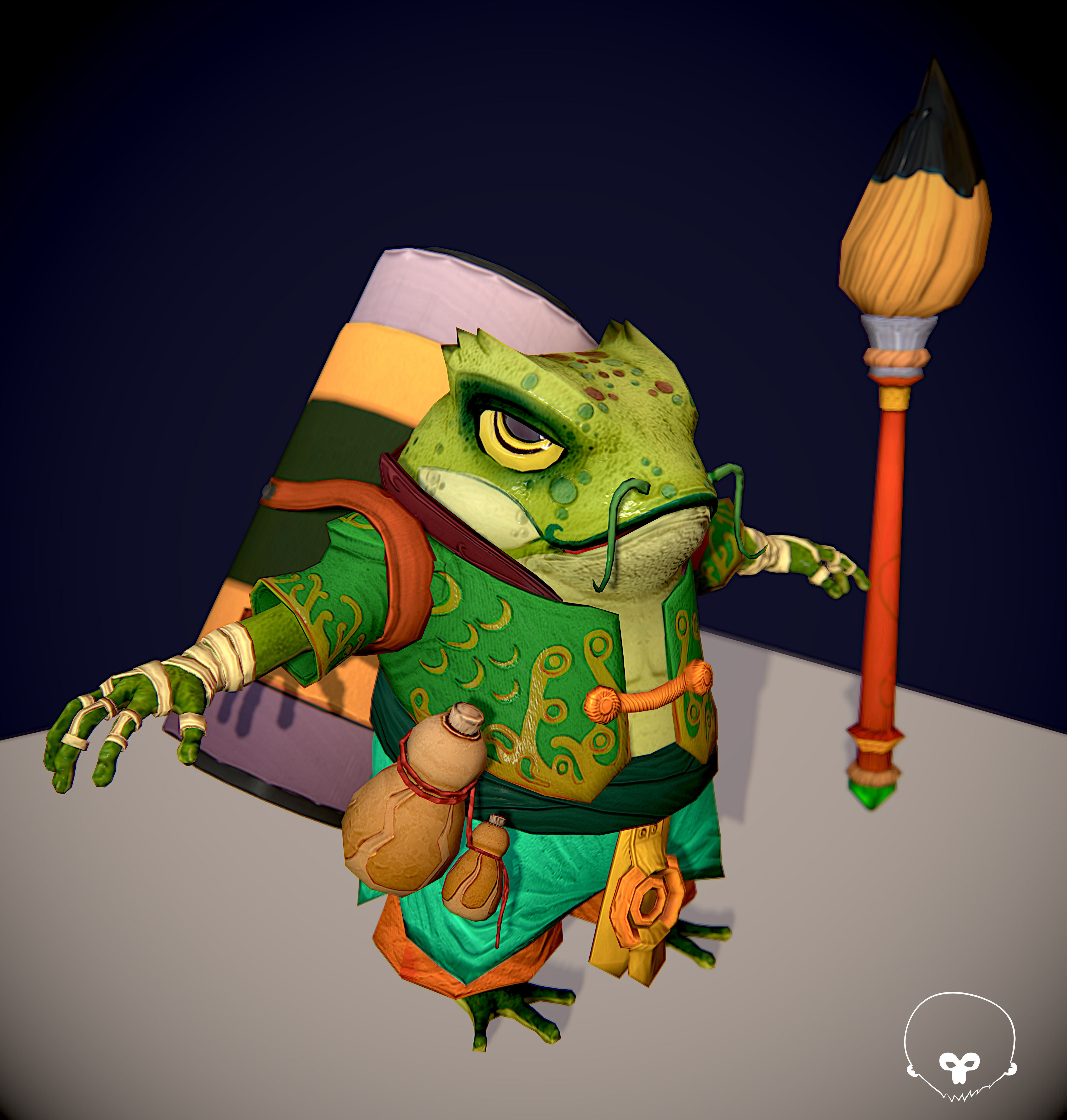 ROGA The drunken writer Low-poly 3D model_4