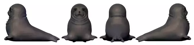 awkward seal - Full body 3D print model 3D print model