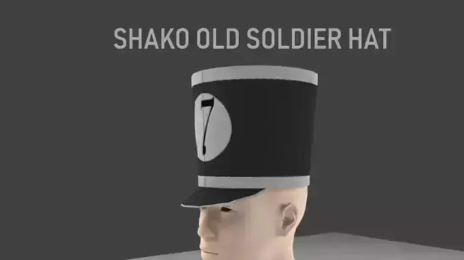 THE SHAKO old soldier hat Low-poly 3D model