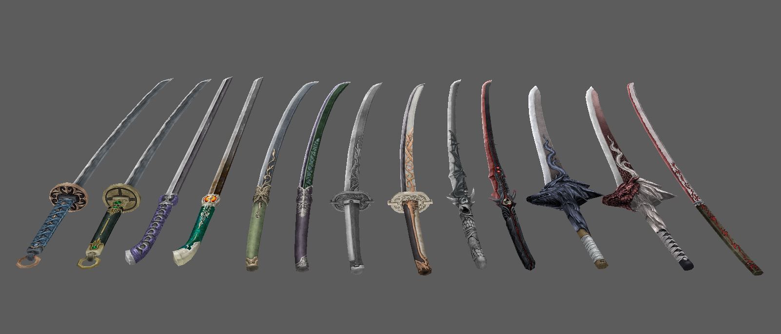 weapon Katana Low-poly 3D model_2