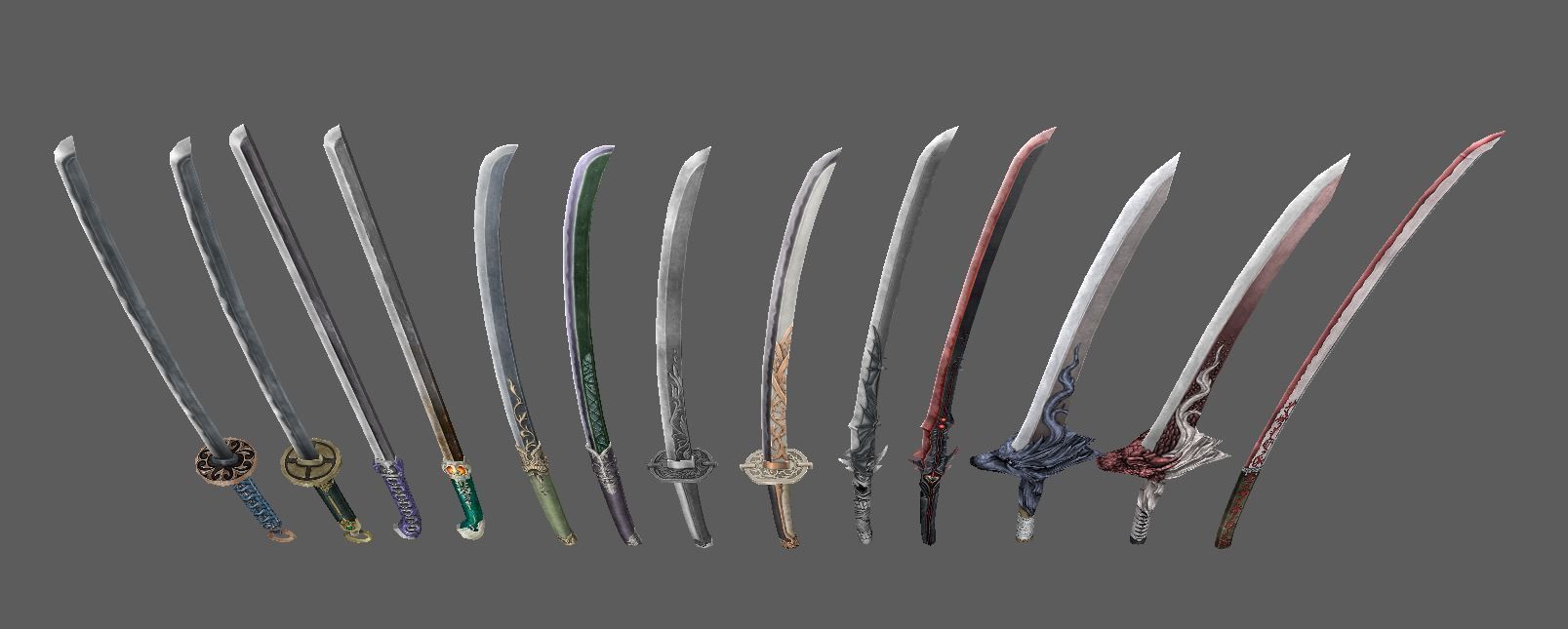 weapon Katana Low-poly 3D model_3