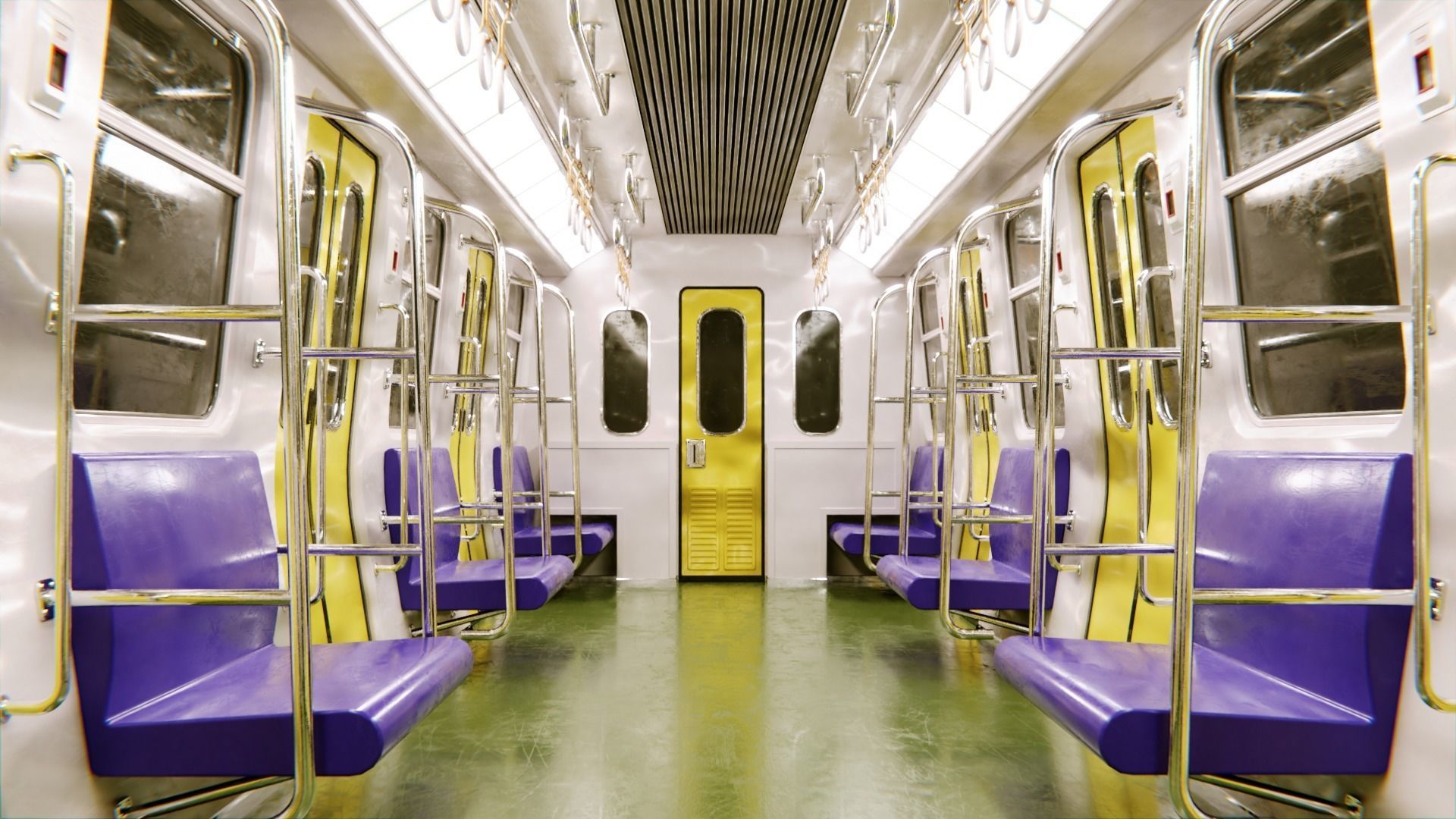 Subway Interior Low-poly 3D model_7