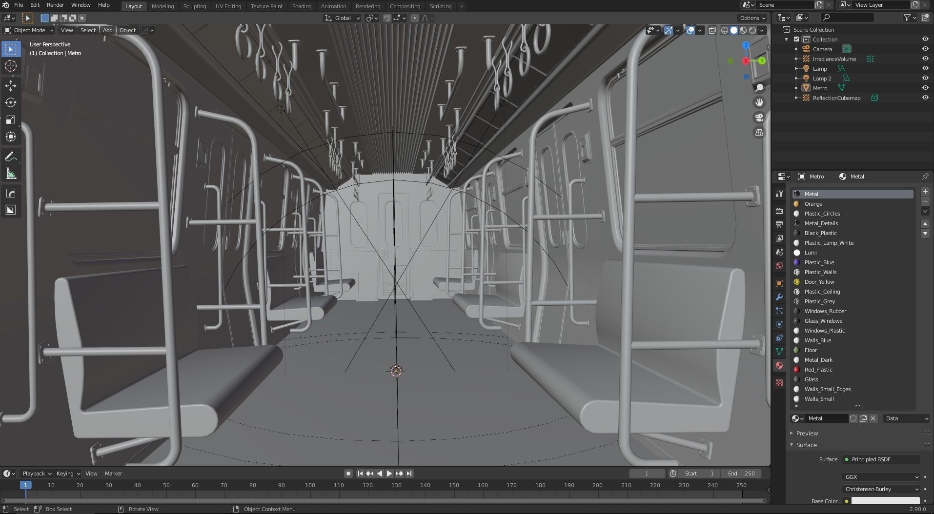 Subway Interior Low-poly 3D model_2