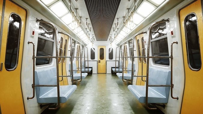 Subway Interior Low-poly 3D model