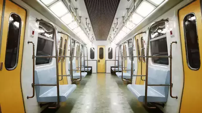 Subway Interior Low-poly 3D model