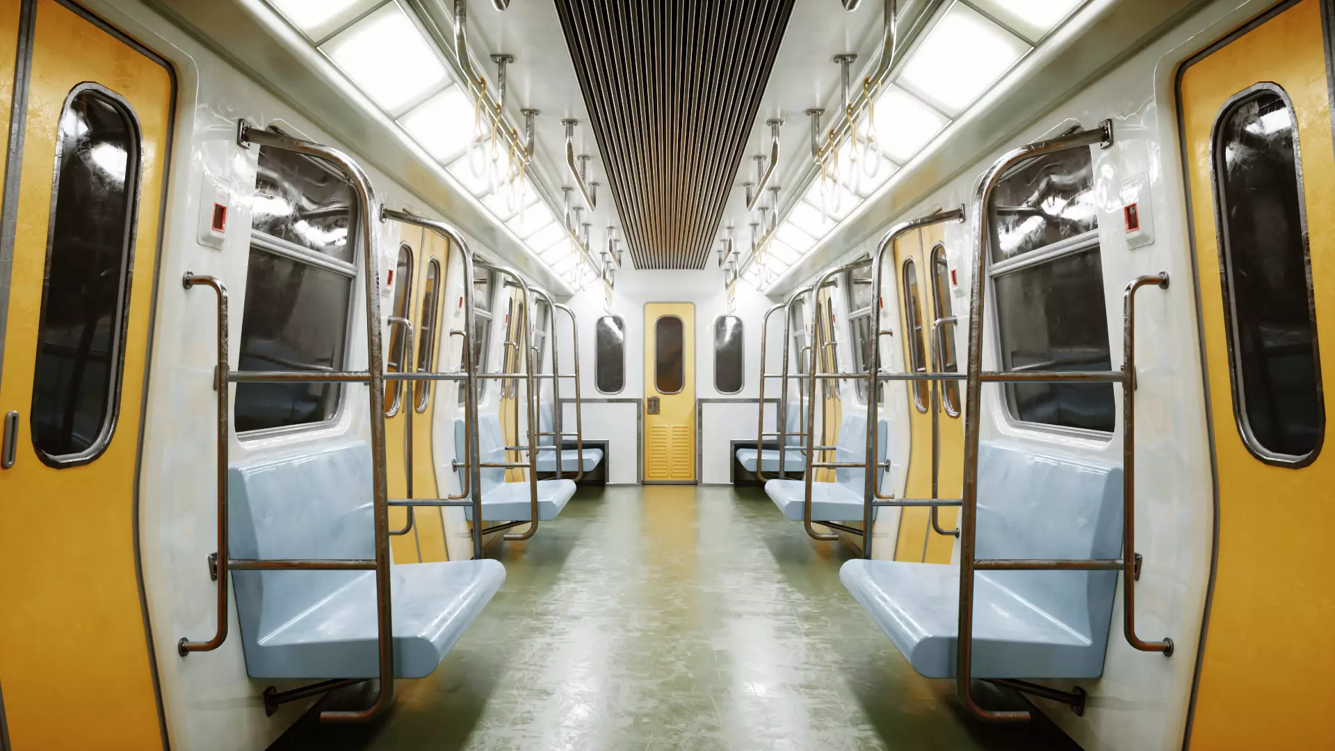 Subway Interior Low-poly 3D model_0