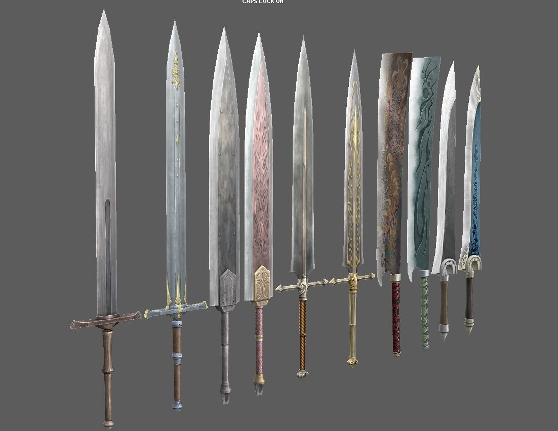 weapon sword Low-poly 3D model_4