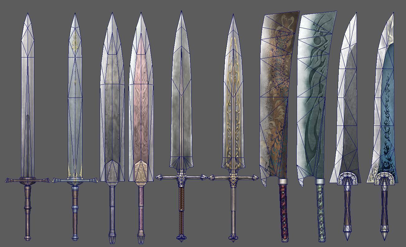 weapon sword Low-poly 3D model_1