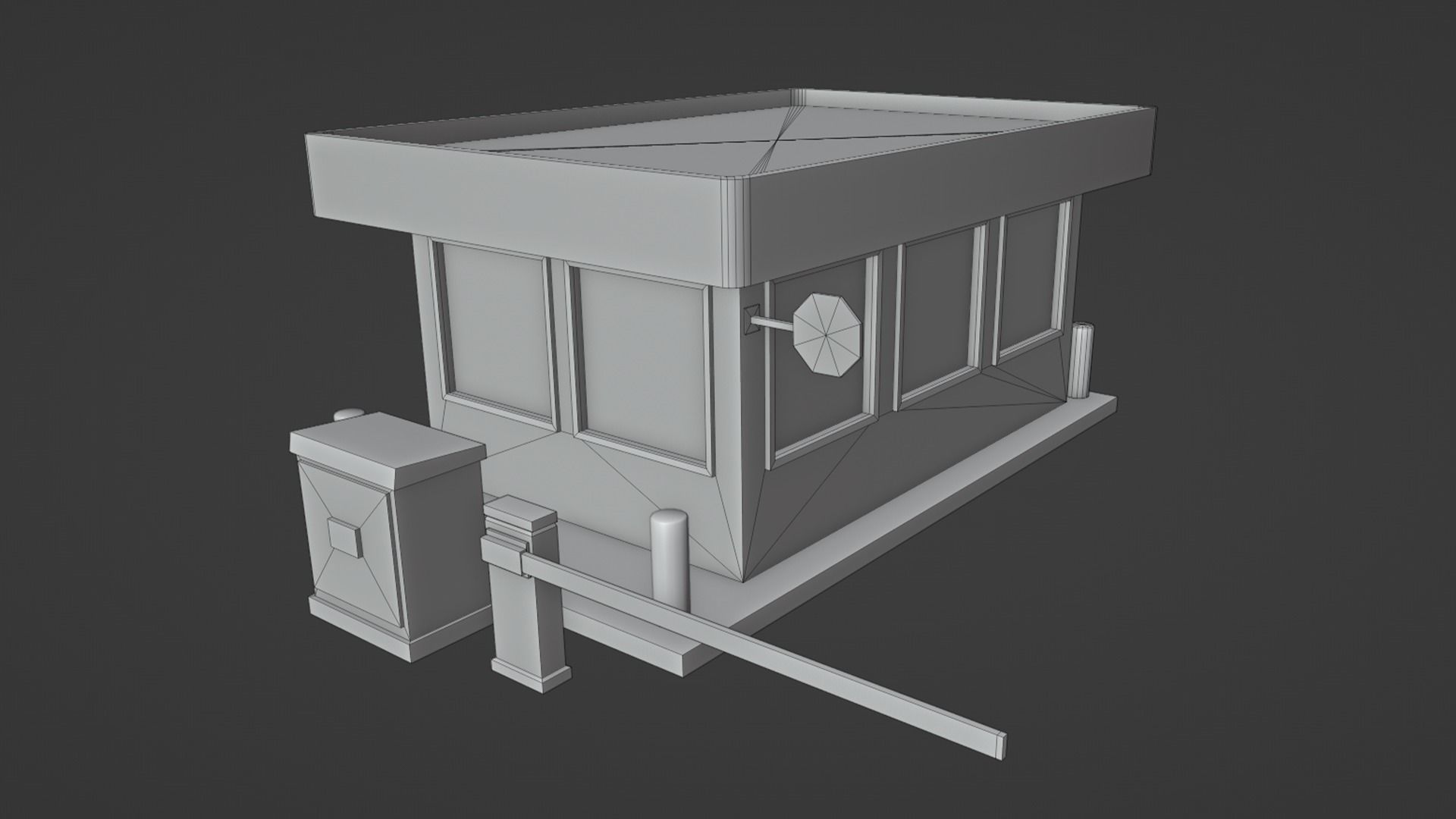 Guard Booth Low-poly 3D model_6