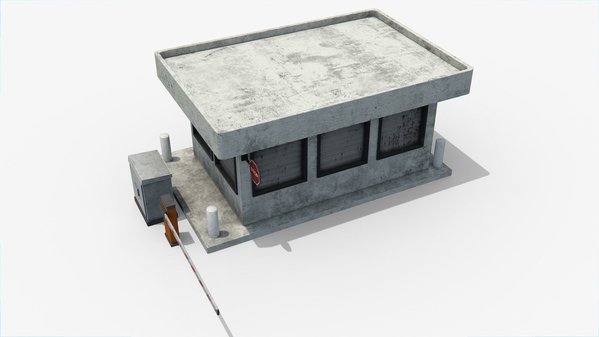Guard Booth Low-poly 3D model_5