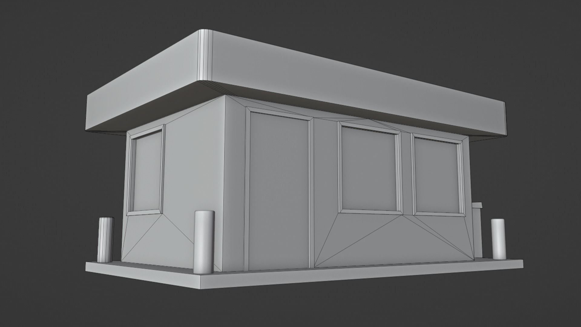 Guard Booth Low-poly 3D model_7