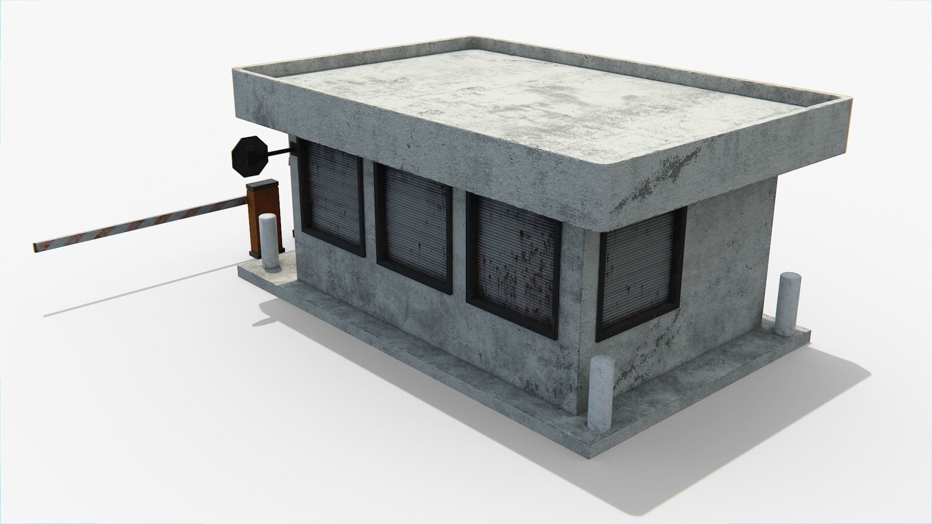 Guard Booth Low-poly 3D model_2