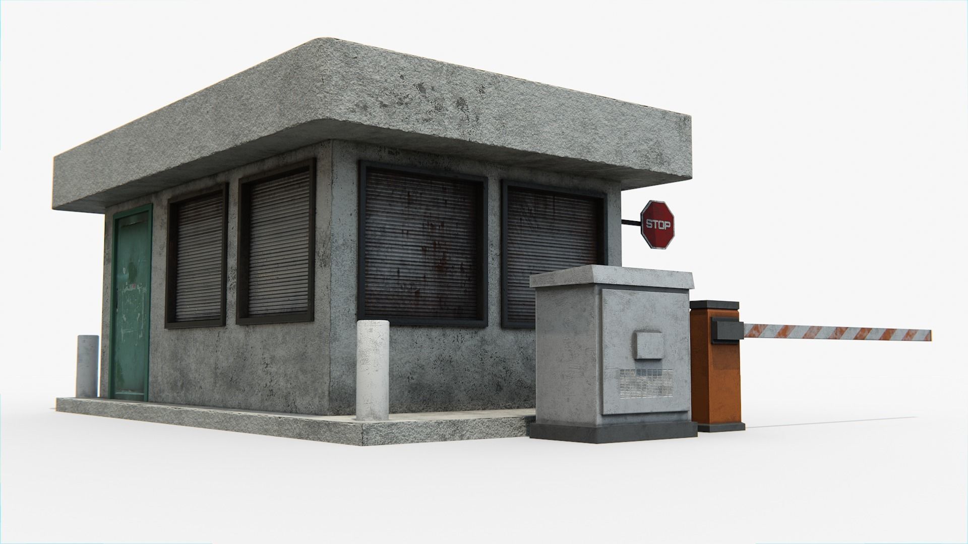 Guard Booth Low-poly 3D model_4