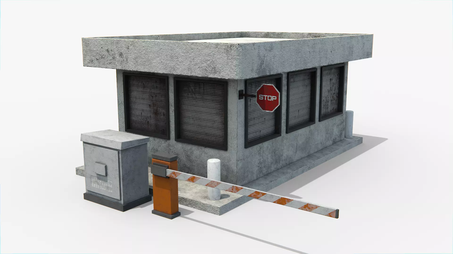 Guard Booth Low-poly 3D model_0