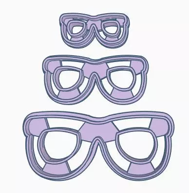 Glasses V1 Cookie Cutter Set 3D print model_0