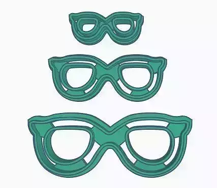 Glasses V2 Cookie Cutter Set 3D print model