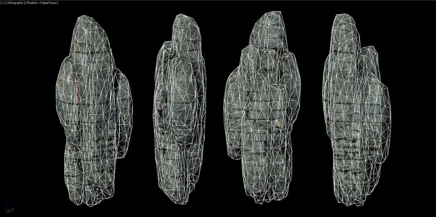 Rocky Cliff Low-poly 3D model_5