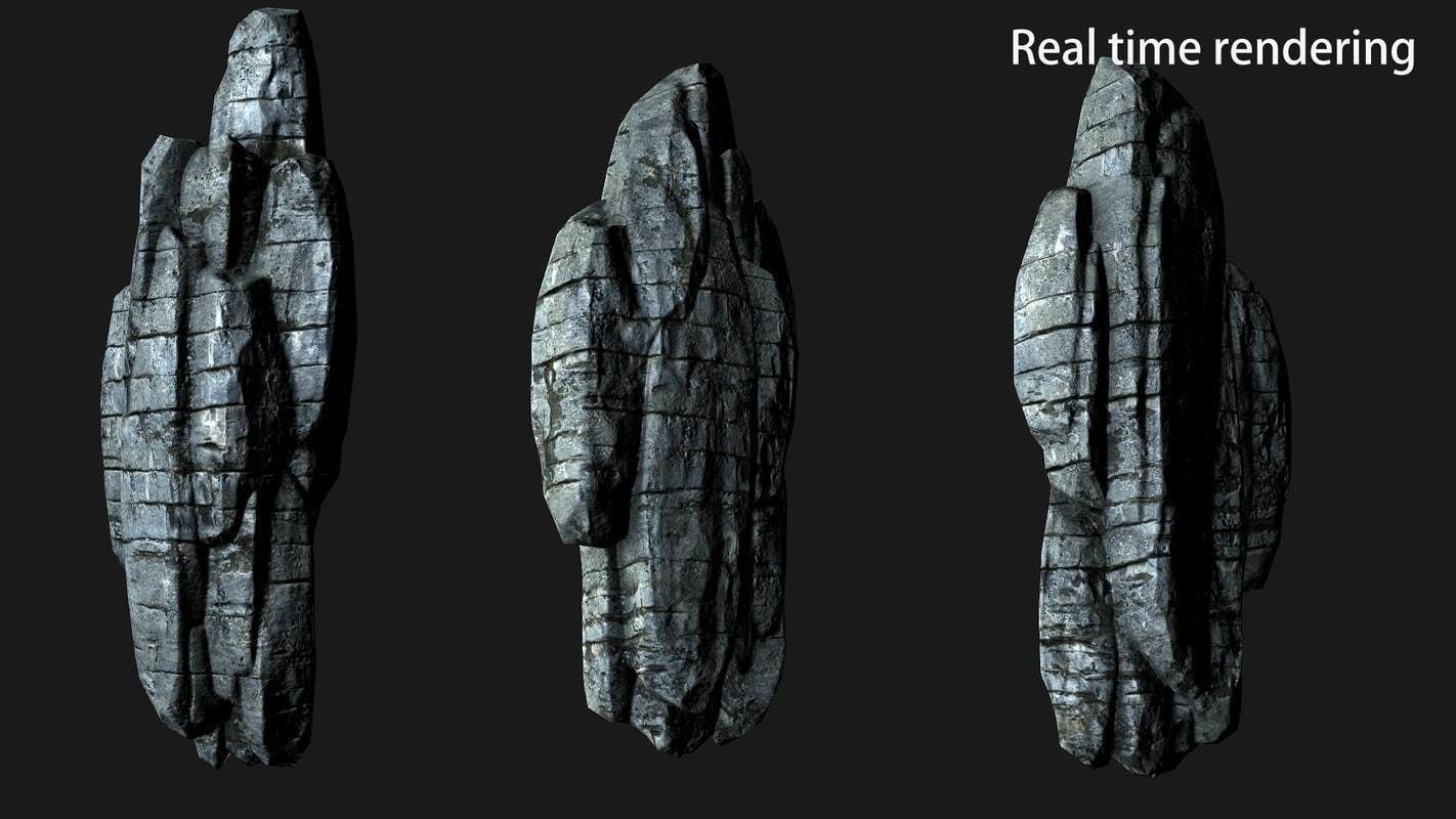 Rocky Cliff Low-poly 3D model_4