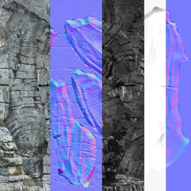 Rocky Cliff Low-poly 3D model_6