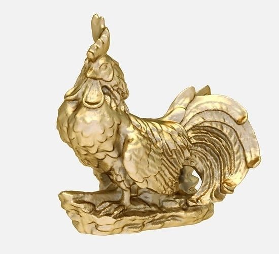 rooster 3D model 2 statue 3D print model