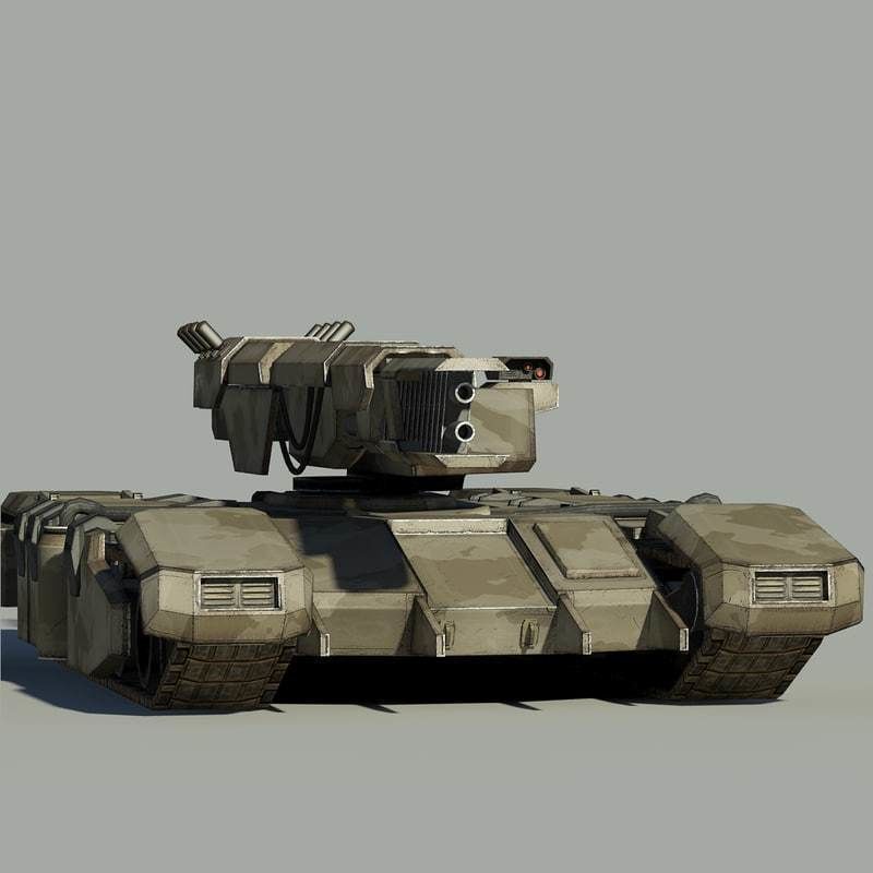 Sci fi Tank Low-poly 3D model_18