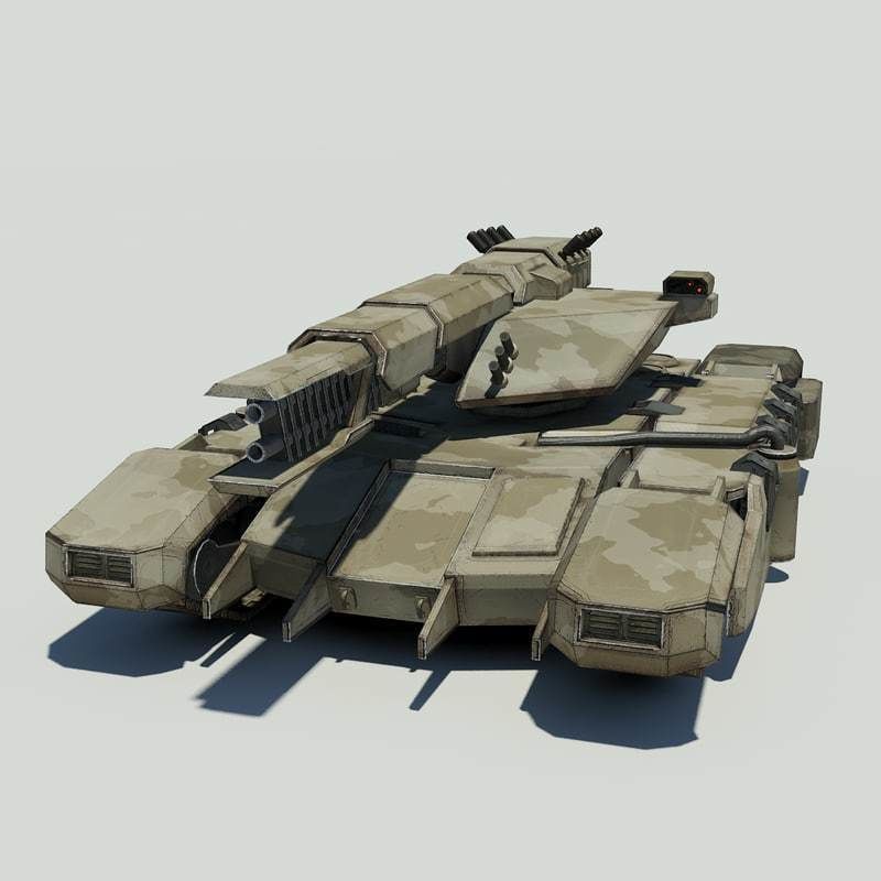 Sci fi Tank Low-poly 3D model_8