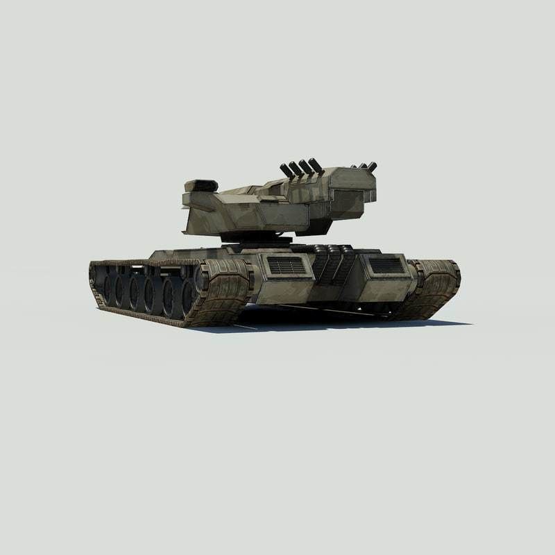 Sci fi Tank Low-poly 3D model_13