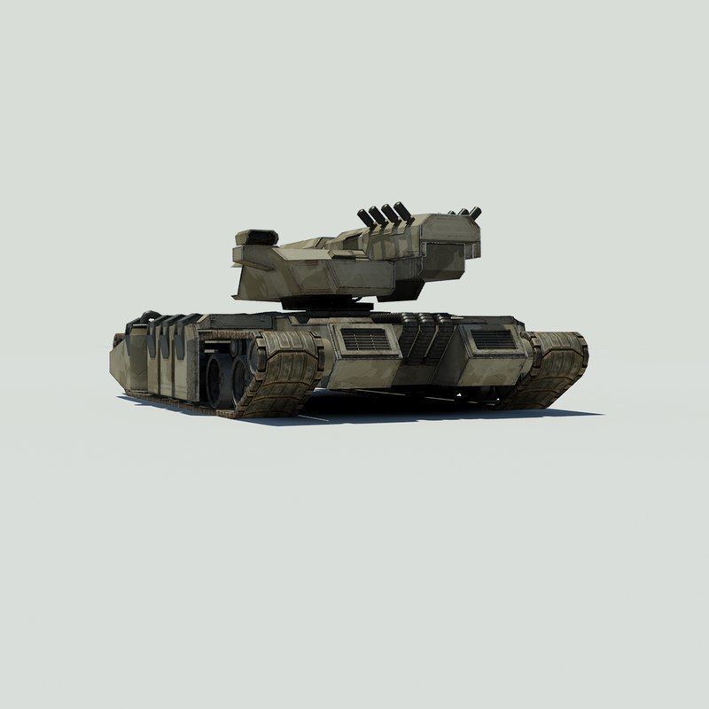Sci fi Tank Low-poly 3D model_14