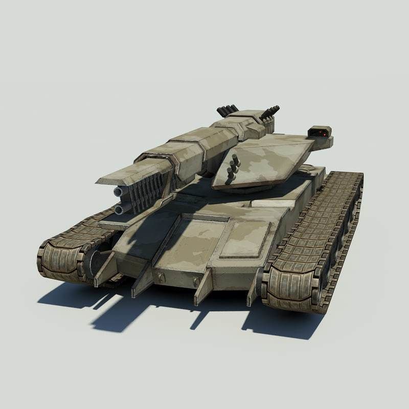 Sci fi Tank Low-poly 3D model_6