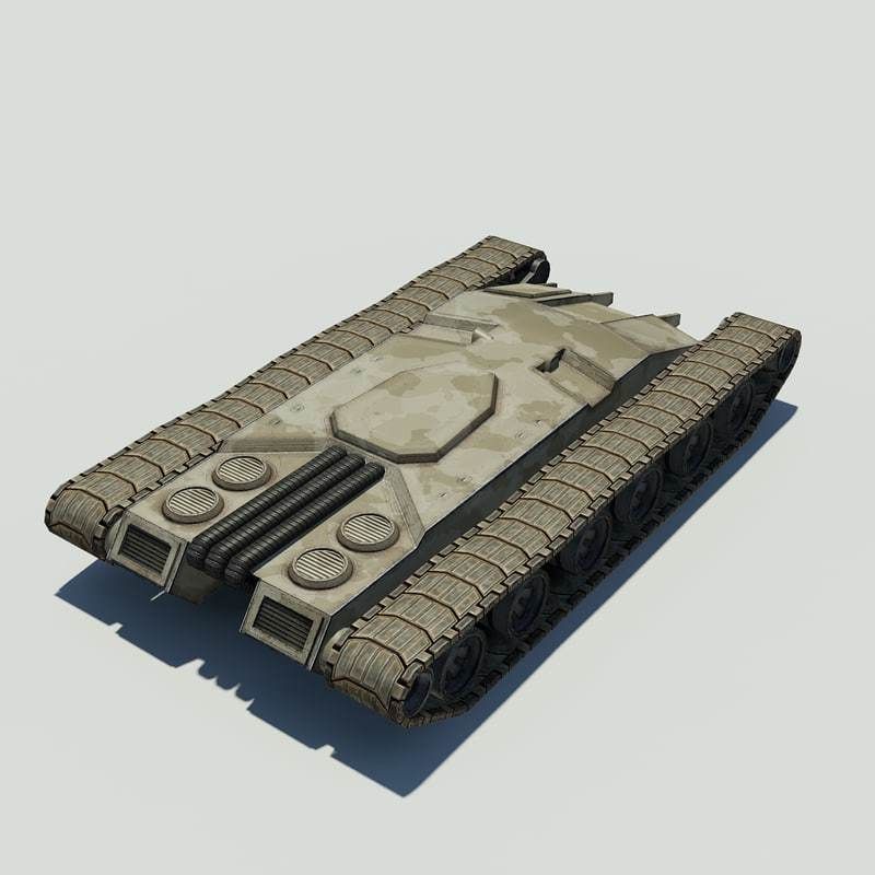Sci fi Tank Low-poly 3D model_4