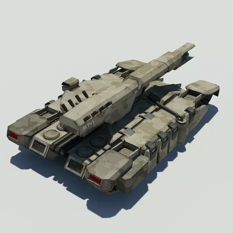 Sci fi Tank Low-poly 3D model_0