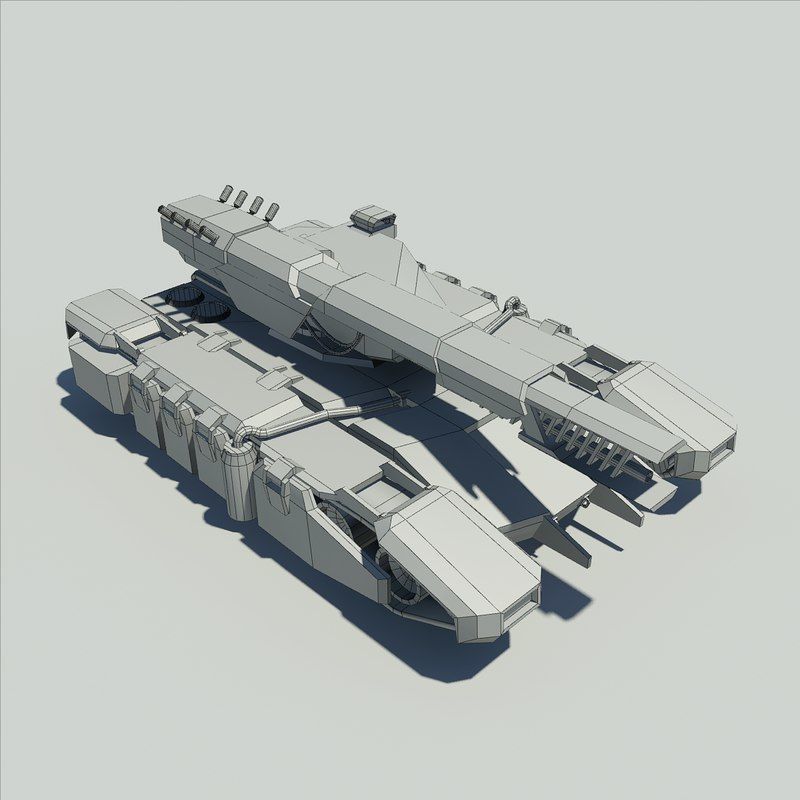 Sci fi Tank Low-poly 3D model_20
