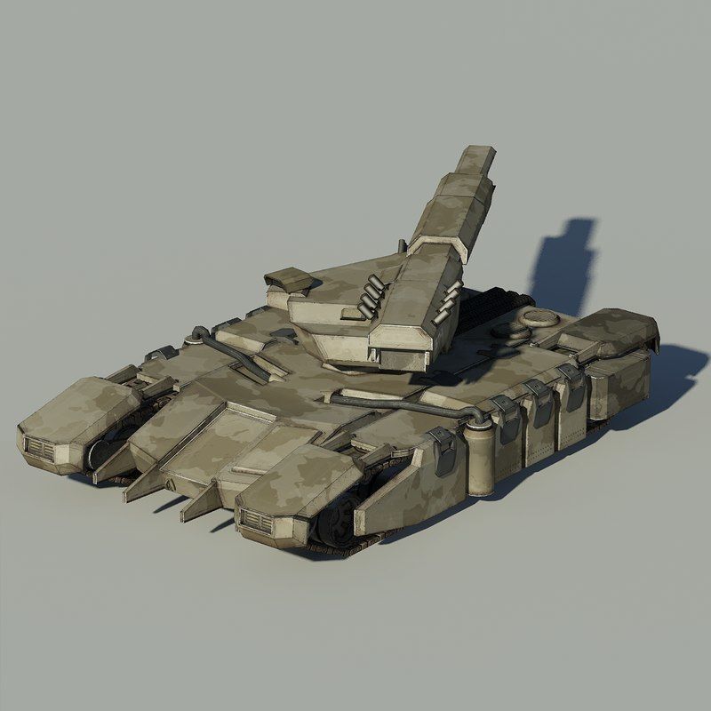 Sci fi Tank Low-poly 3D model_11