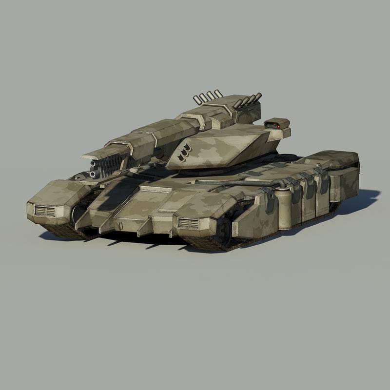 Sci fi Tank Low-poly 3D model_17