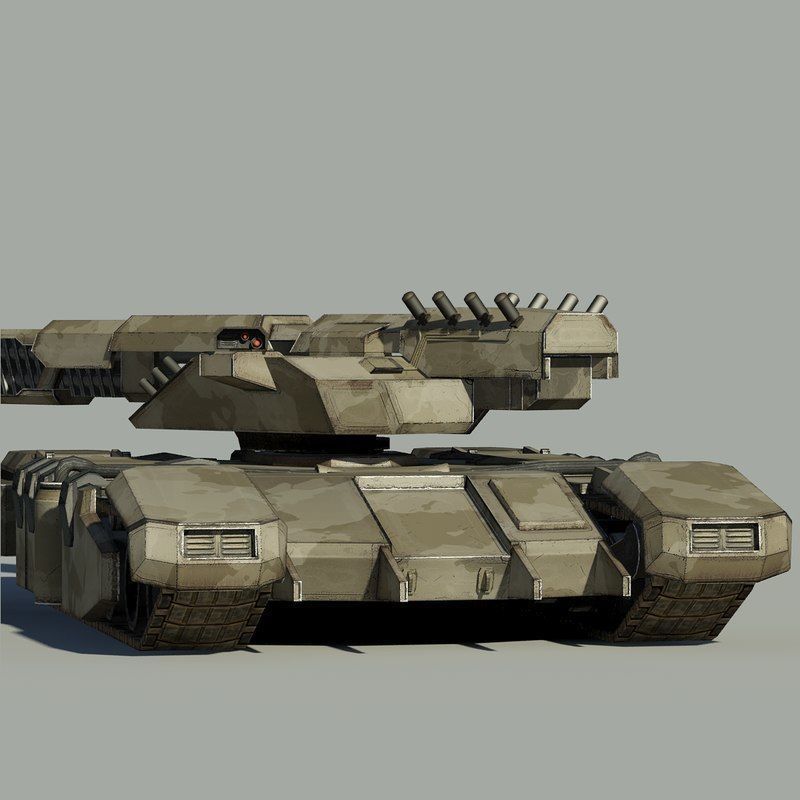 Sci fi Tank Low-poly 3D model_19