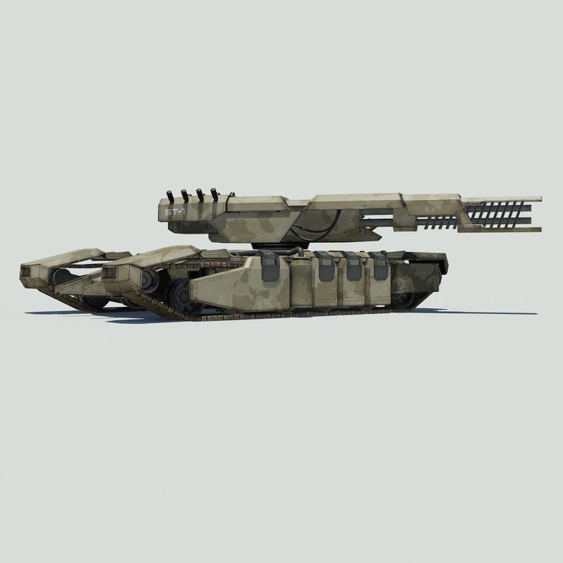 Sci fi Tank Low-poly 3D model_12